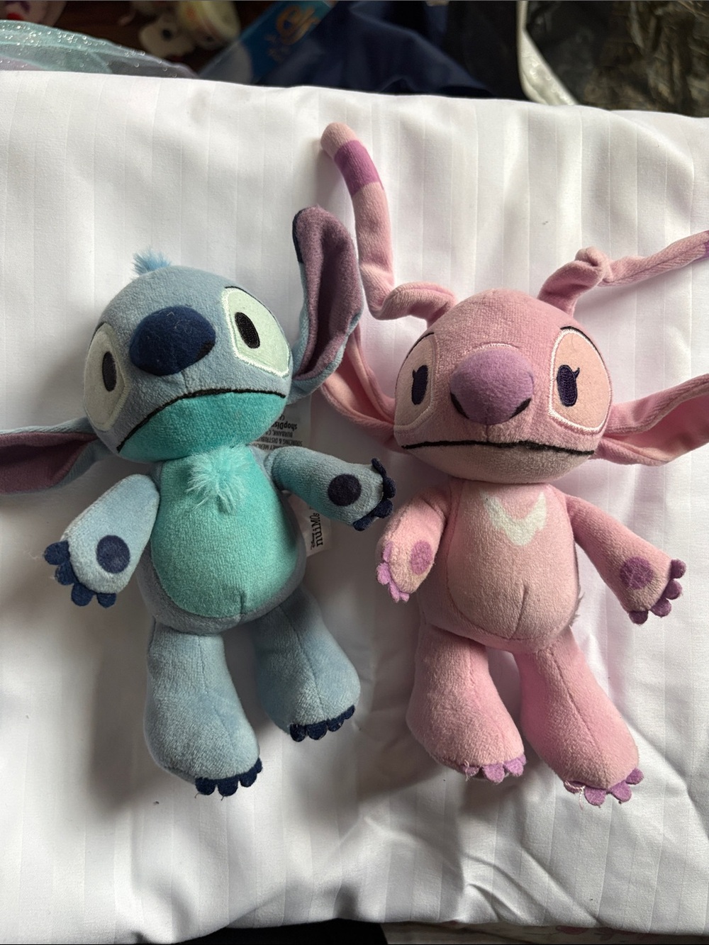Disney Stitch Plush Pair - Teal Blue and Soft Pink